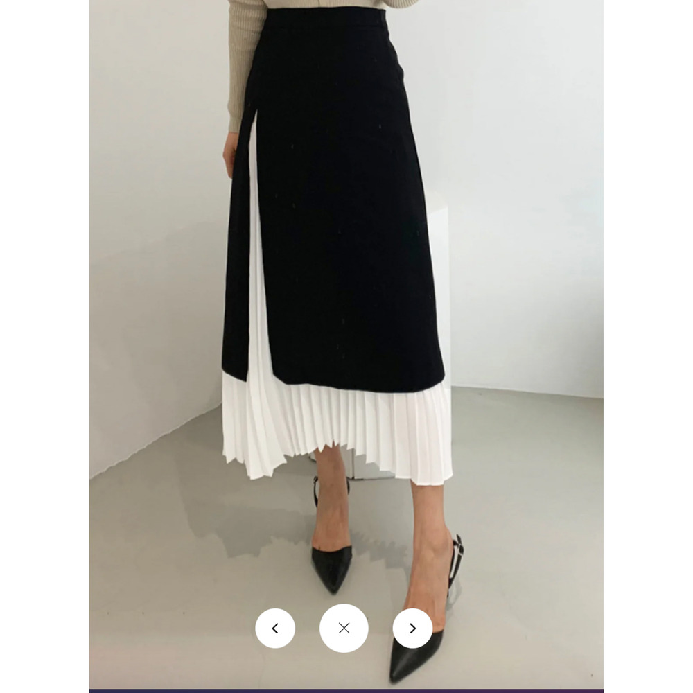 Copied - NWT Commense Two Tone Pleated Long Skirt Sz L